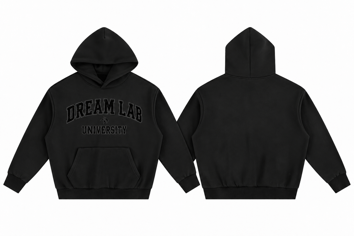 University Black Heavyweight Boxy Fleece Hoodie