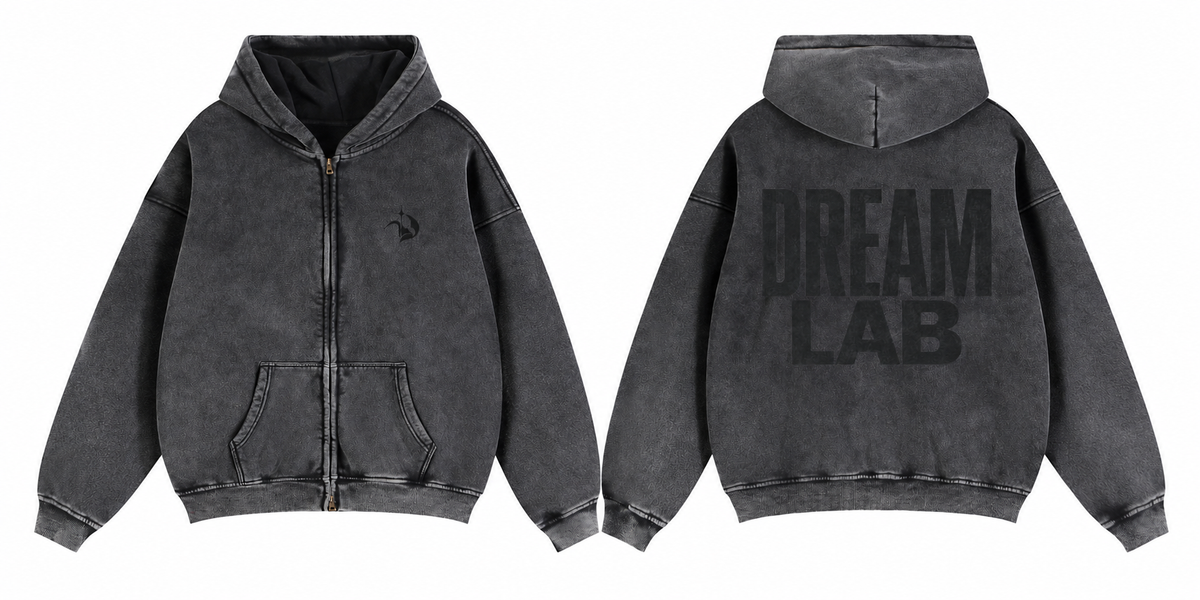 Vintage Core Zip-Through Boxy Fleece Hoodie