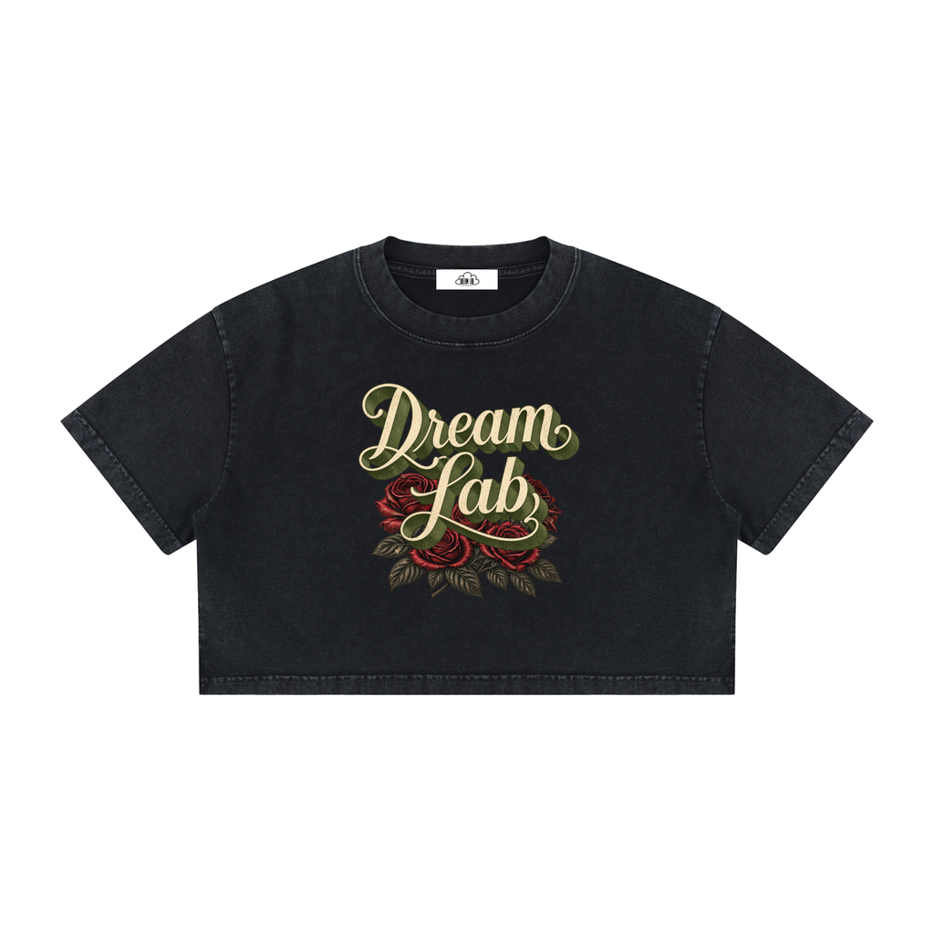 Women's Mineral Wash Cotton Crop T-Shirt