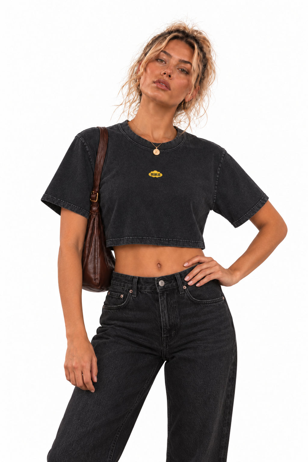 Bloom Women's Mineral Wash Cotton Crop T-Shirt