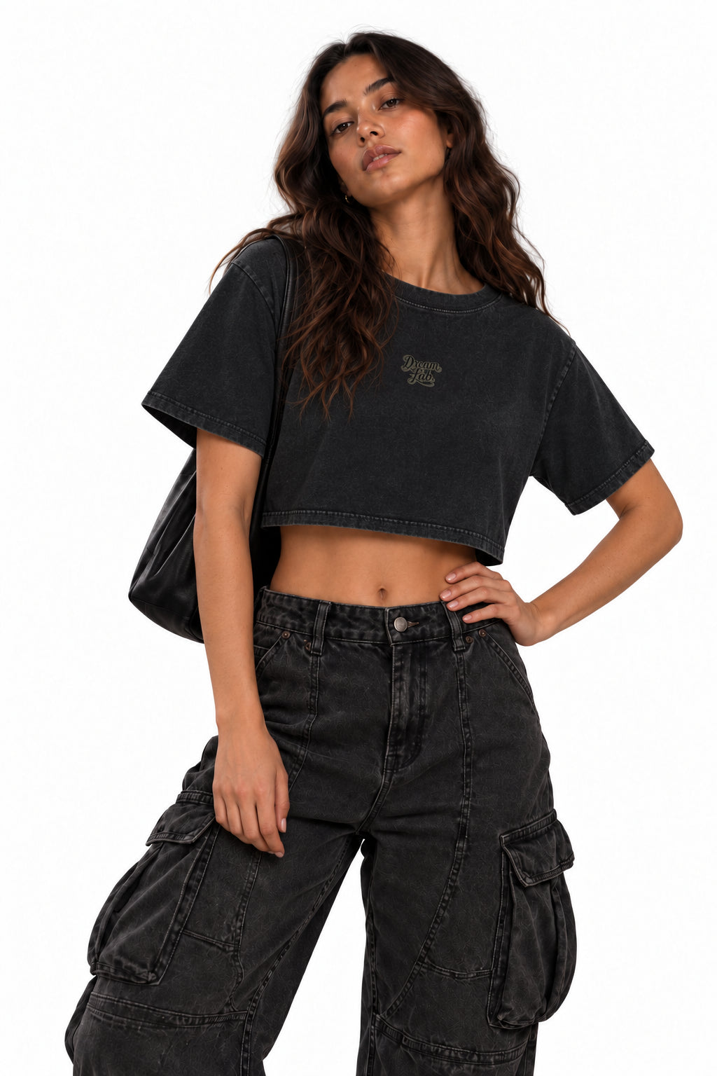 Women's Mineral Wash Cotton Crop T-Shirt
