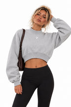 Women's Crop Mock Neck Sweatshirt