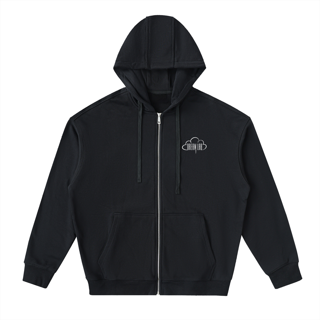 Cloud Logo Drop-Shoulder Zip Up Hoodie