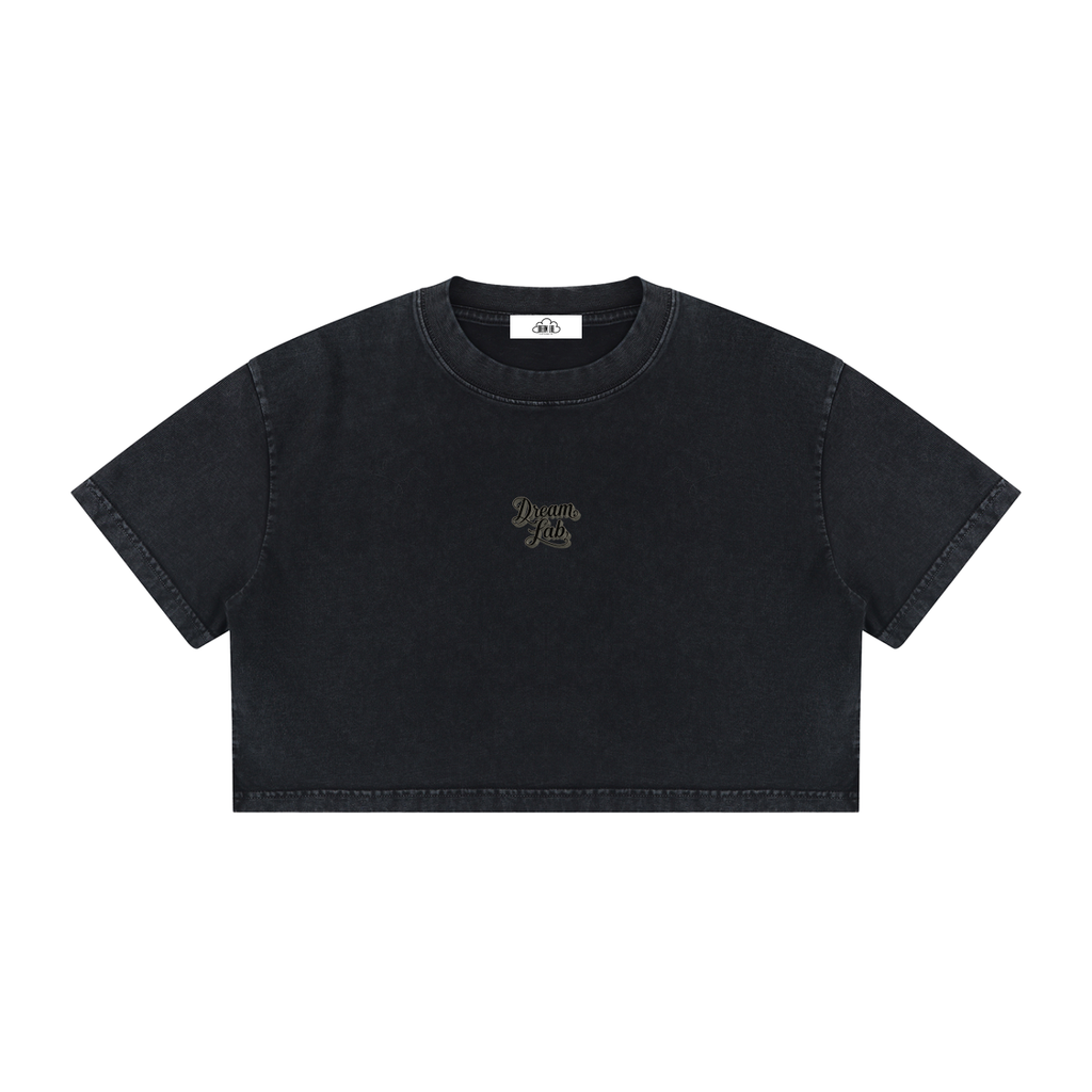Women's Mineral Wash Cotton Crop T-Shirt