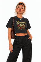 Women's Mineral Wash Cotton Crop T-Shirt