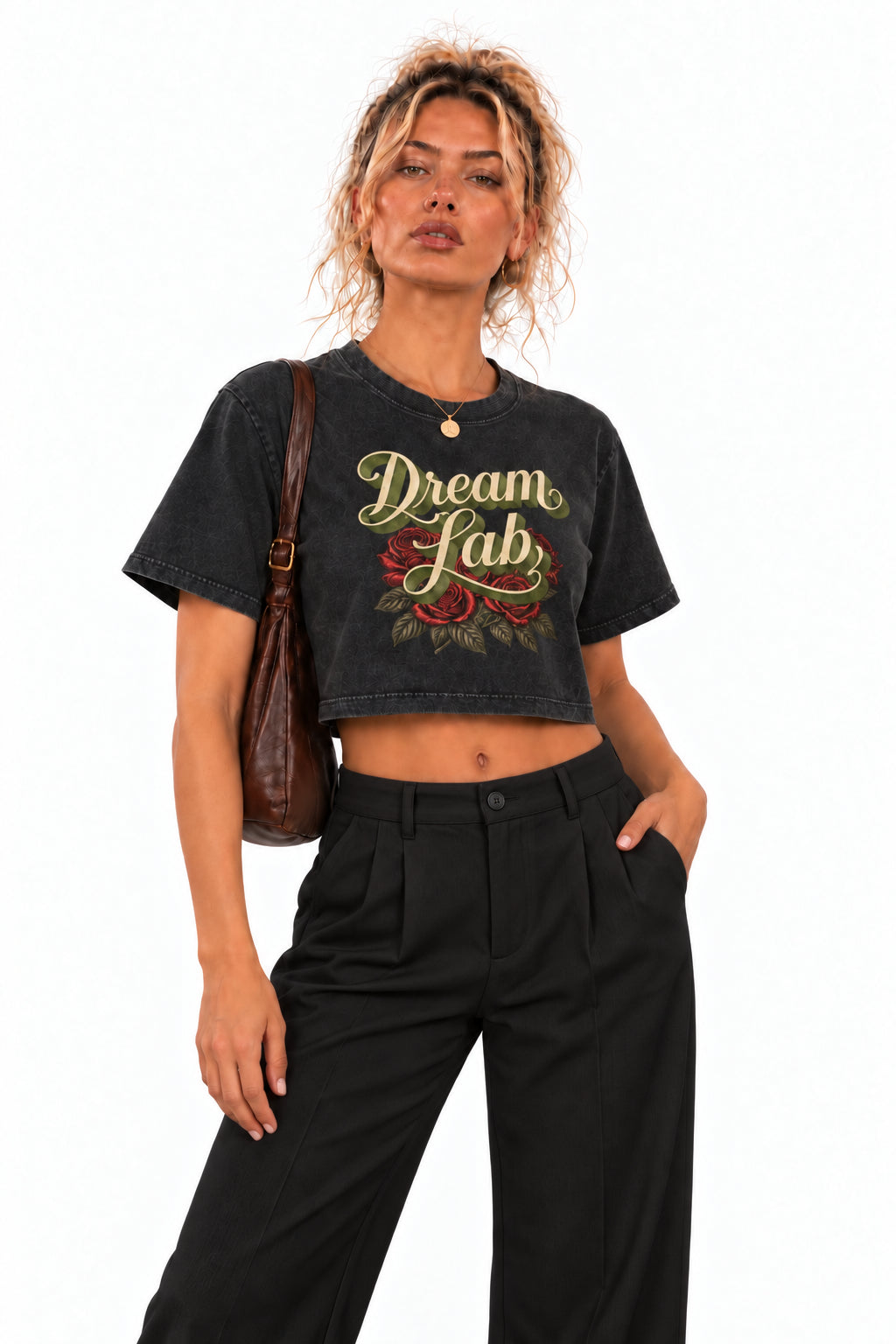 Women's Mineral Wash Cotton Crop T-Shirt