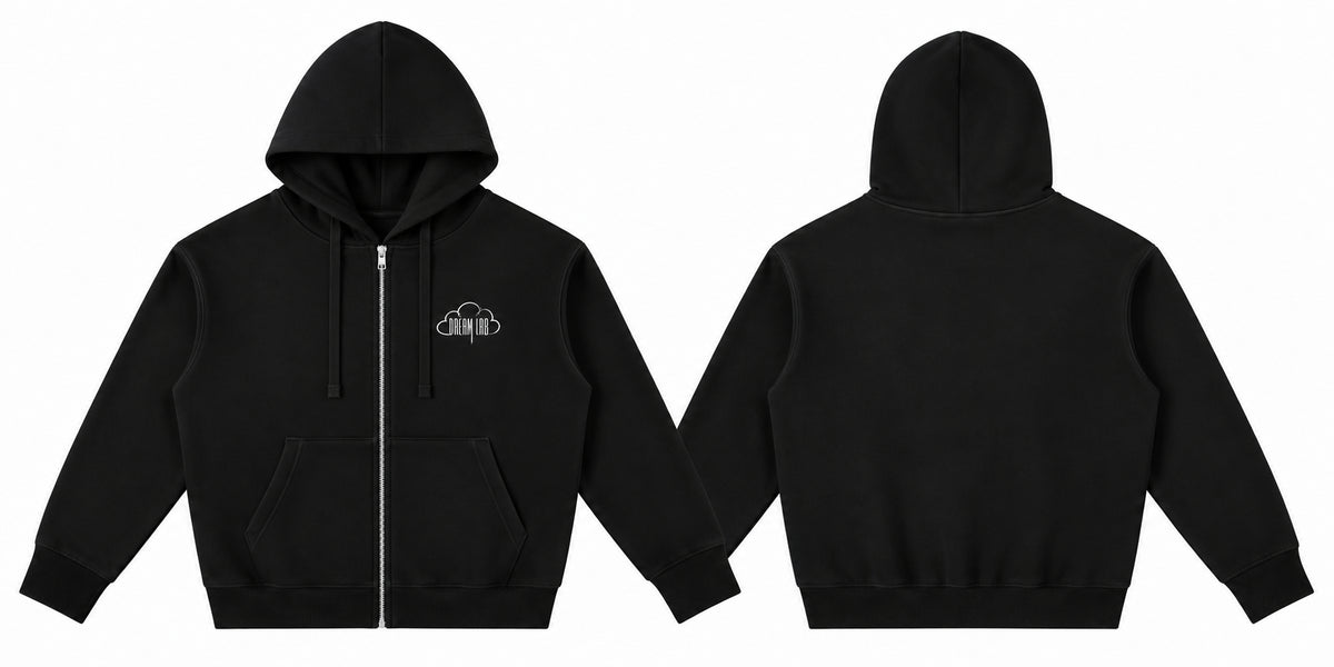 Cloud Logo Drop-Shoulder Zip Up Hoodie