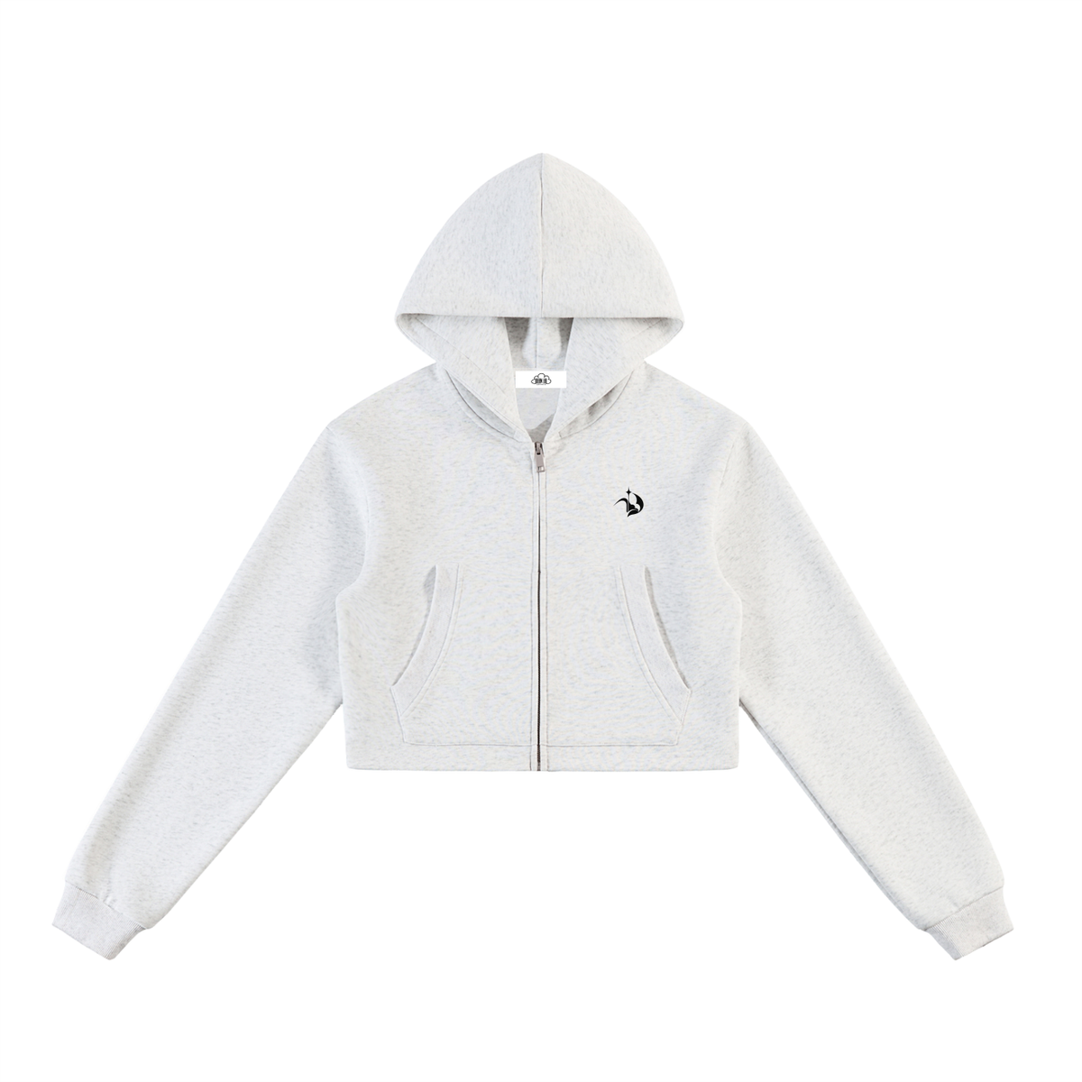 Essential Cropped Zip-Up Hoodie