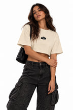 Women's Mineral Wash Cotton Crop T-Shirt