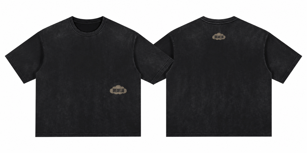 Off-centered Washed Hand-Frayed T-Shirt