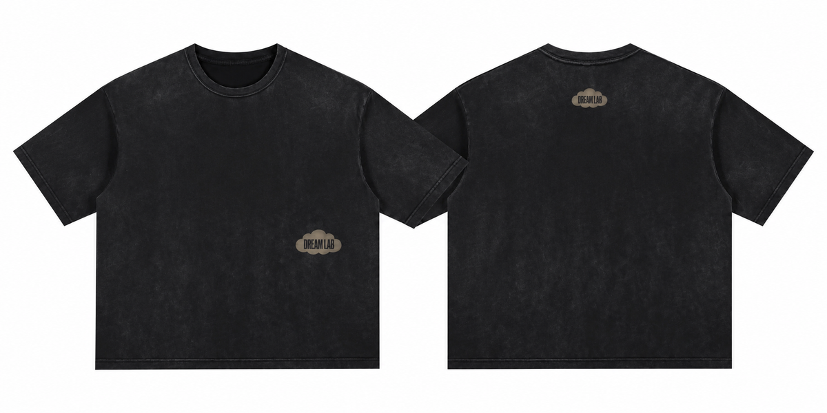 Off-centered Washed Hand-Frayed T-Shirt