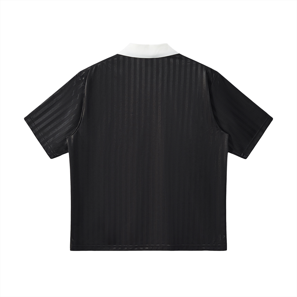 Rose Collar Striped Soccer Jersey