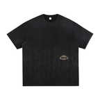 Off-centered Washed Hand-Frayed T-Shirt