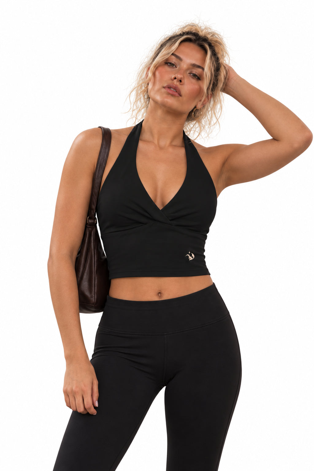 Women’s Ruched Halter Yoga Tank Top